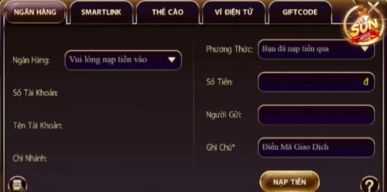 nạp tiền sunwin