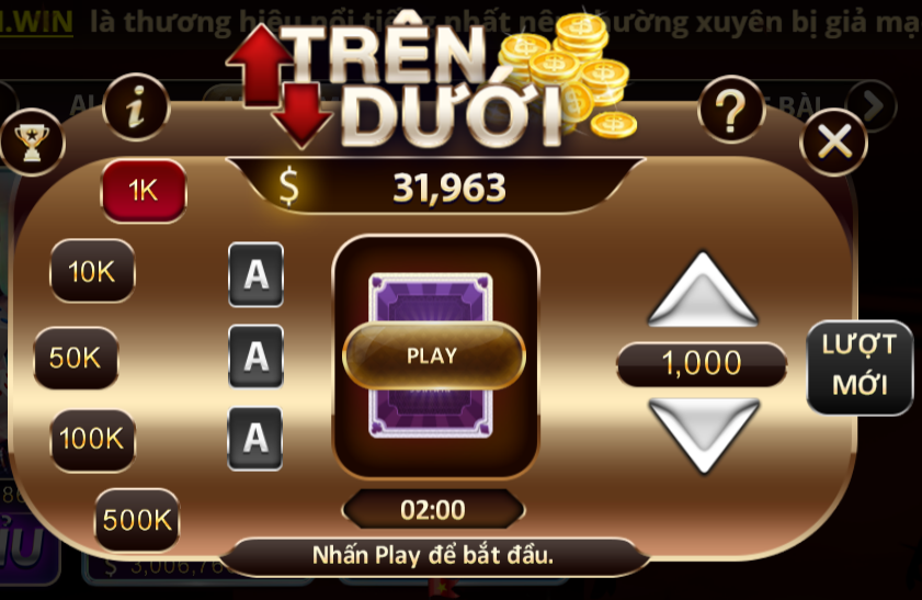 game bài trên dưới